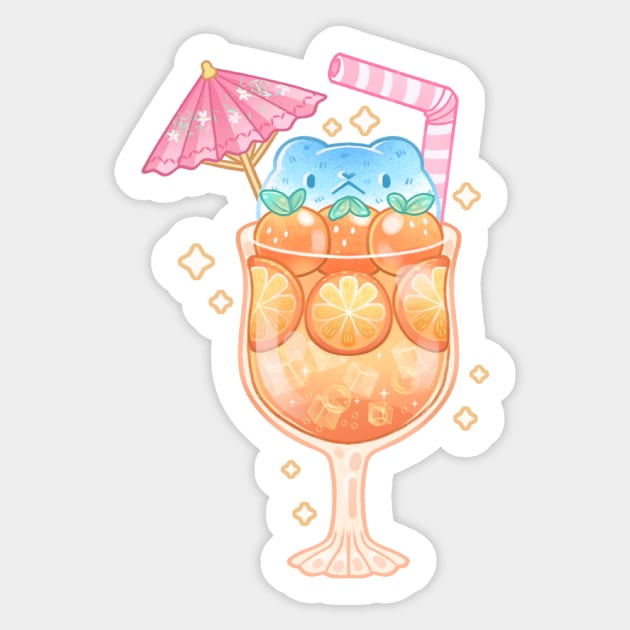 Bear Orange Juice Sticker by Kukoo.Kat
